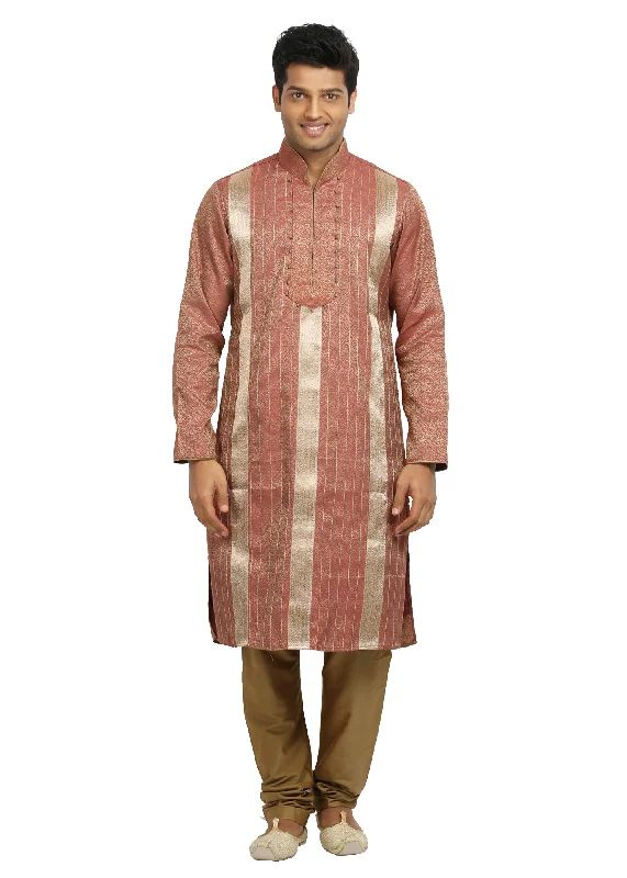 Exclusive Deal Salmon Indian Wedding Kurta Pajama Sherwani for Men
