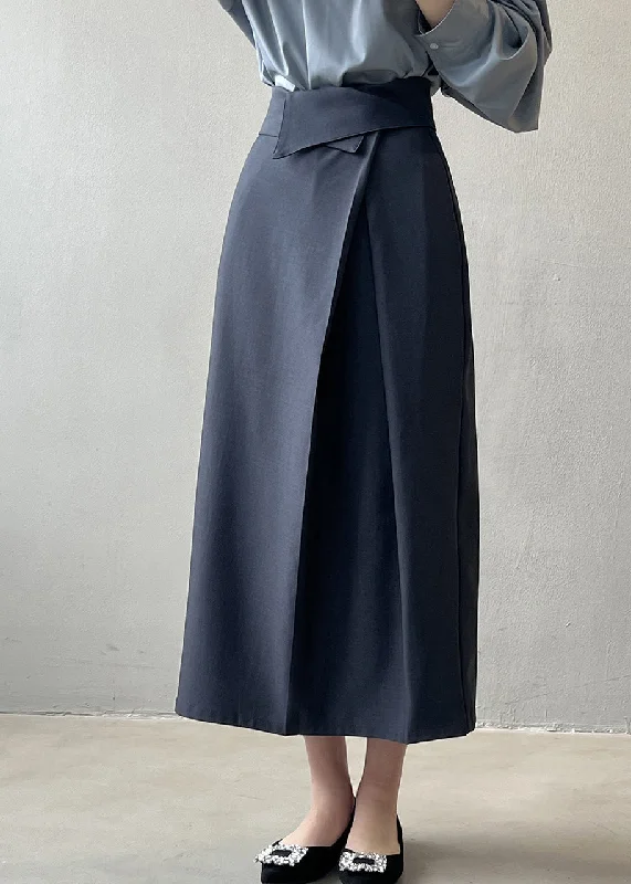 Bargain Prices French Grey High Waist Slim Fit Skirts Fall QC022