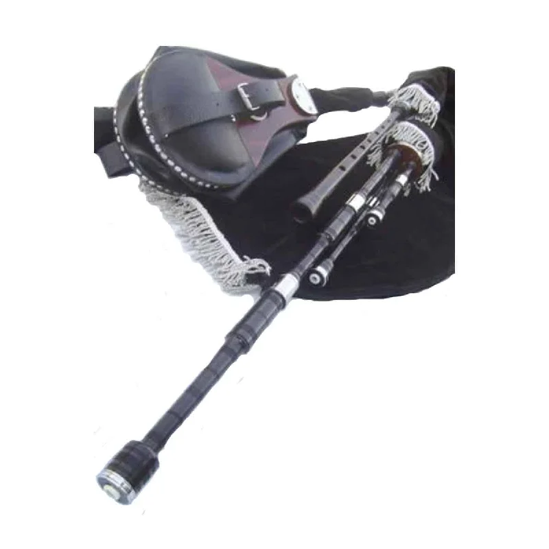 Friends and Family Sale African Black Wood Lowland Border Pipes With Bellows Set