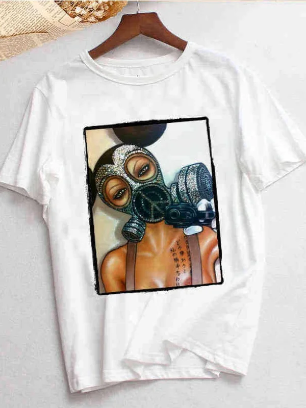 Price Blitz Casual O Neck Print White T-shirt AR50113