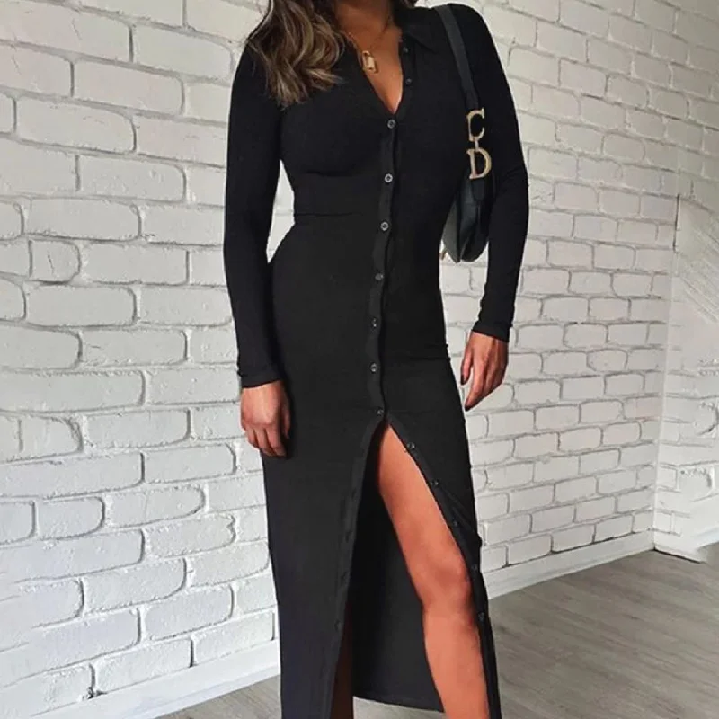 Clearance Event sexy fashion cardigan long sleeve shirt skirt womens long dress