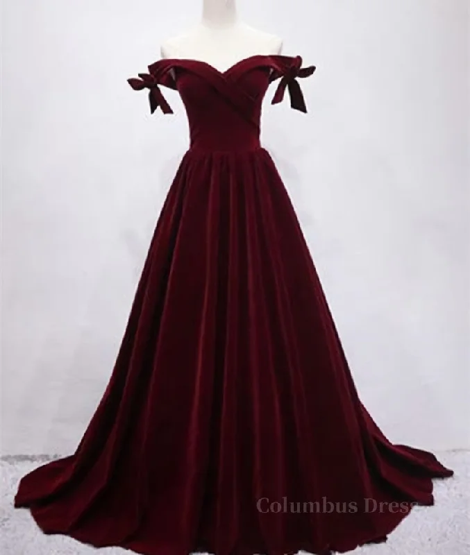 Instant Discount Burgundy Off Shoulder Velvet Long Corset Prom Dress, Off Shoulder Burgundy Graduation Dress, Evening Dress outfit Instant Discount Burgundy Off Shoulder Velvet Long Corset Prom Dress, Off Shoulder Burgundy Graduation Dress, Evening Dress outfit