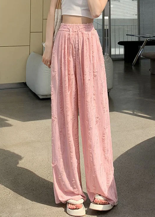 Midnight Sale Loose Pink Zircon Elastic Waist Pants Summer AB1047