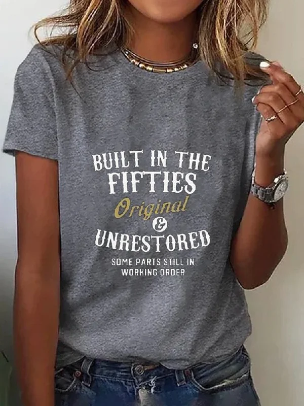 Weekend Deal Casual Loose Text Letters Crew Neck Short Sleeve T-Shirt  cc172