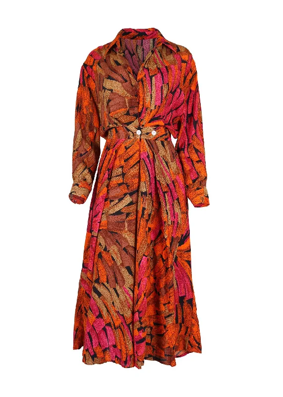 Limited Time Vivant Parisian Midi Wrap Dress Orange in Viscose