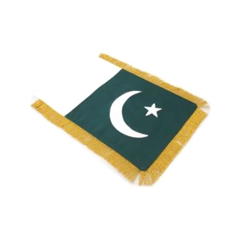 Reduced Prices Pakistan Table Size Double Sided Hand Embroidered Flag
