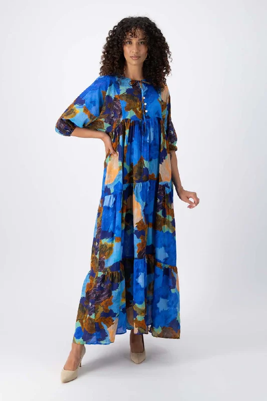 Closeout Sale Fiorella Olivia Dress Ocean in Seersucker