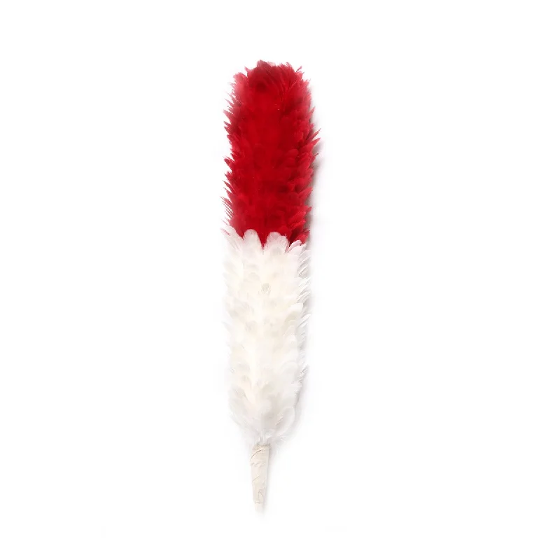 Holiday Sale Feather Bonnet Hackle Red White 12 Inches