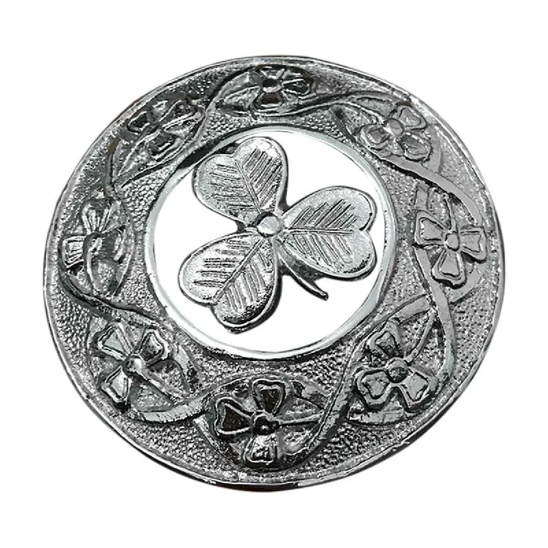 Daily Deals Plaid Brooch Round Irish Shamrock