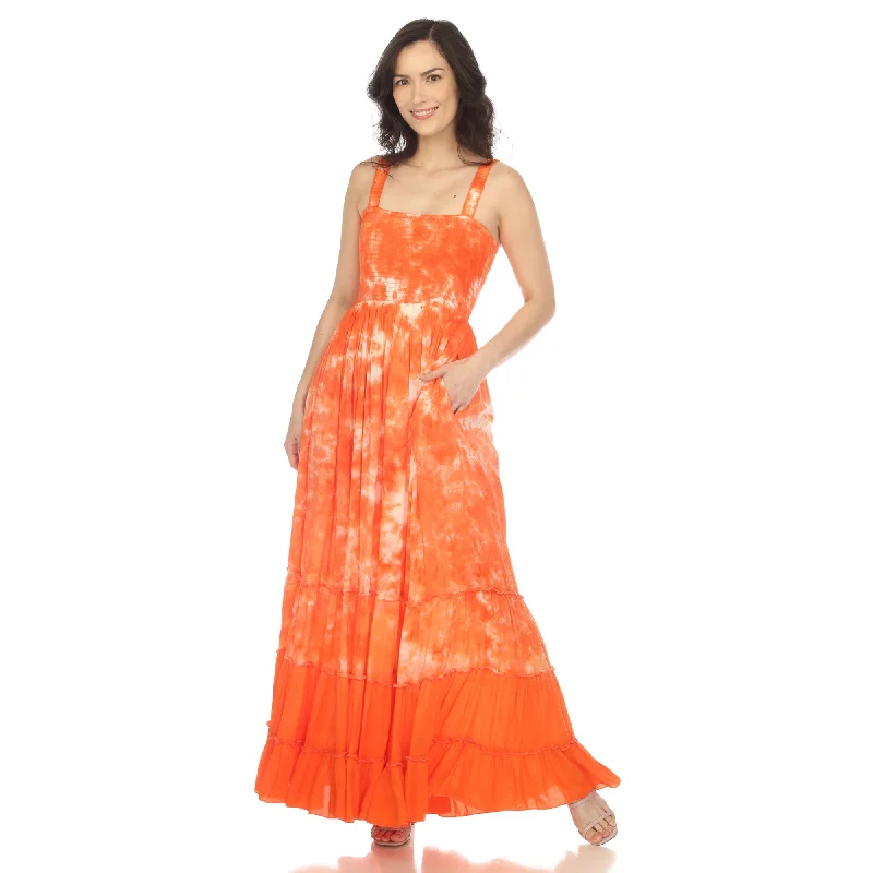 Limited Time Offer White Mark Womens Maxi Dress Smocked Ruffle White Size [Insert Size] Casual