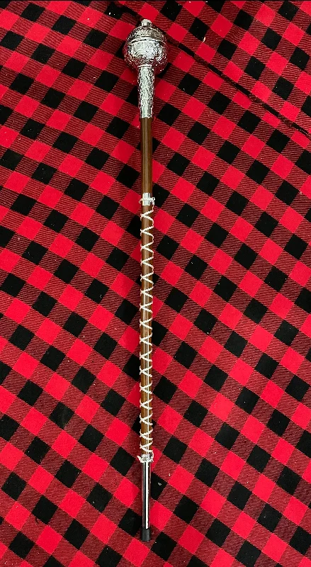 Super Sale Mini Mace or Stave Embossed Ball Head With White Silk Cord