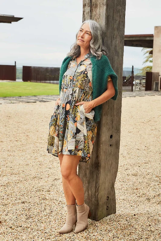 Value Deals Blue Mountains Villa Dress Black in Cotton