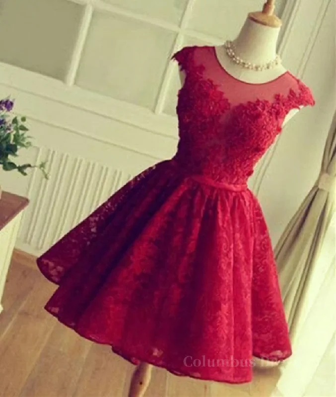 Get It Before It’s Gone Cute Round Neck Red Lace Short Corset Prom Dresses, Red Corset Homecoming Dresses outfit Get It Before It’s Gone Cute Round Neck Red Lace Short Corset Prom Dresses, Red Corset Homecoming Dresses outfit