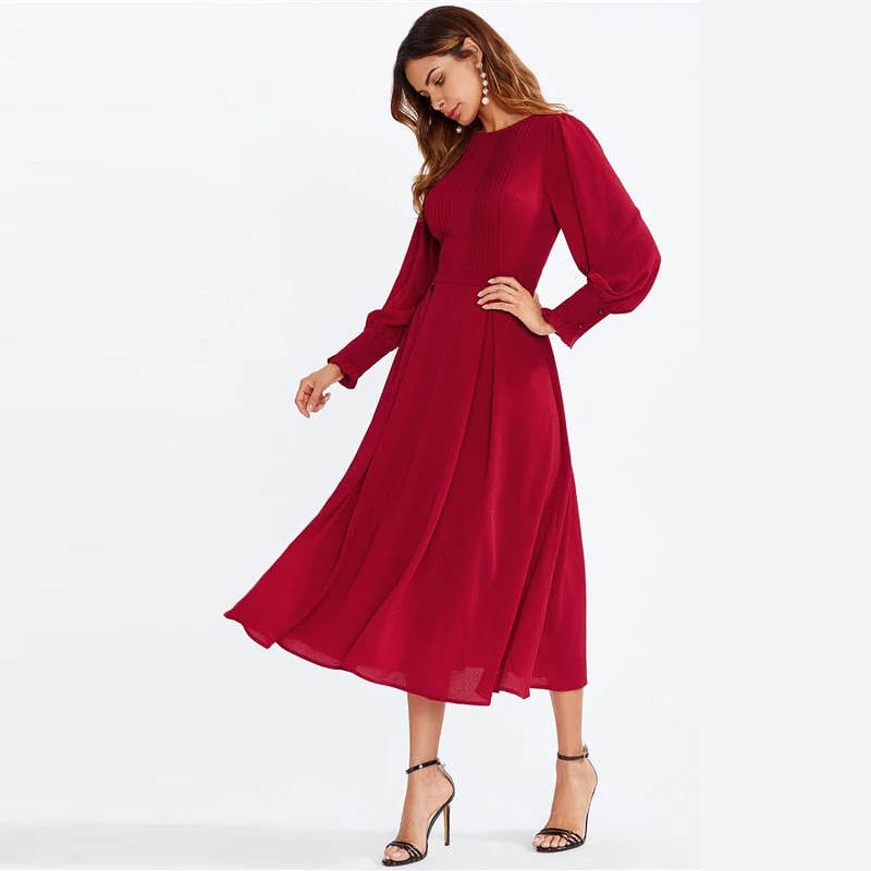 Today’s Deal Women's Summer High-Waist A-Line Long Dress