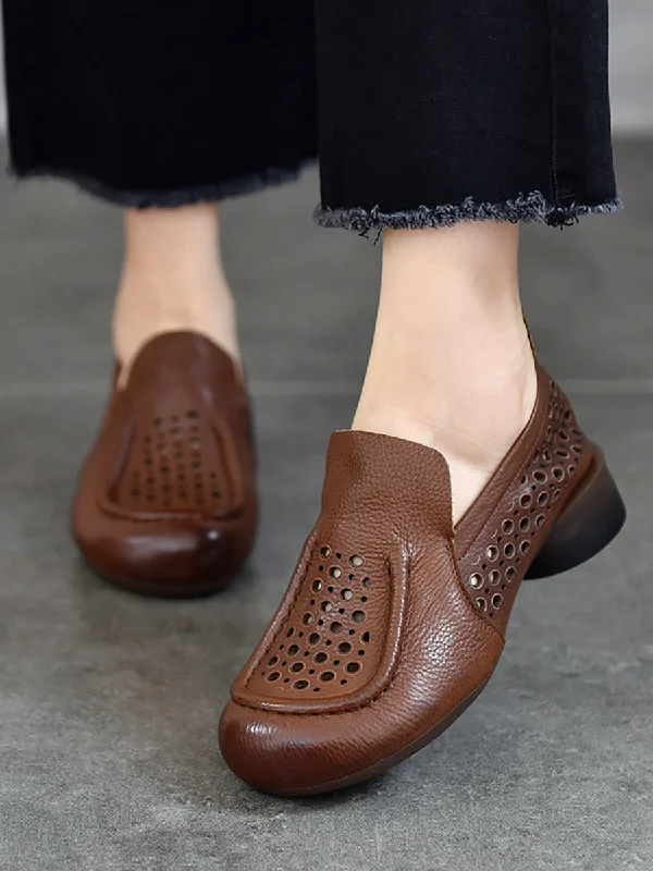 Buy More, Save More Women Summer Solid Casual Cutout Leather Low Heel Shoes KL1023 Buy More, Save More Women Summer Solid Casual Cutout Leather Low Heel Shoes KL1023