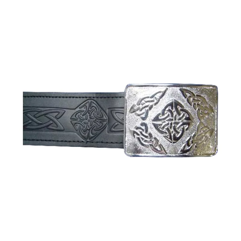 Act Fast Velcro Adjustable Celtic Design Kilt Waist Belt With Buckle