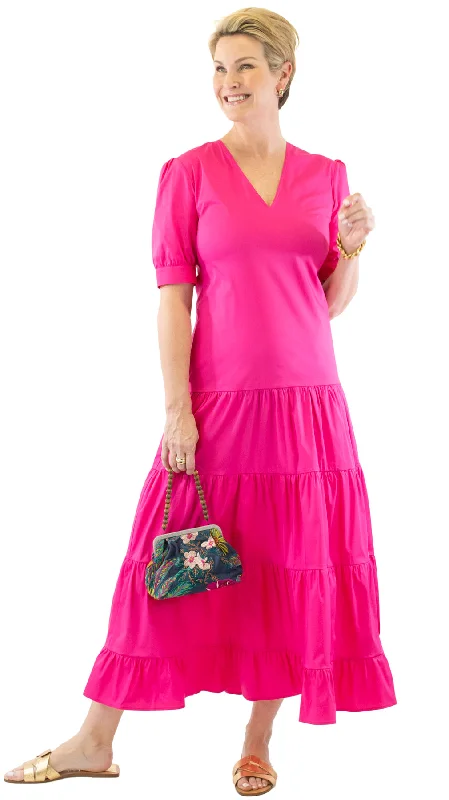 Flash Deals Tiered Maxi Dress - Pink