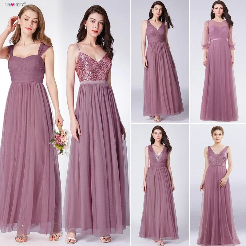 Online Exclusive Weddings Party Guest Dust Pink Bridesmaid Dresses