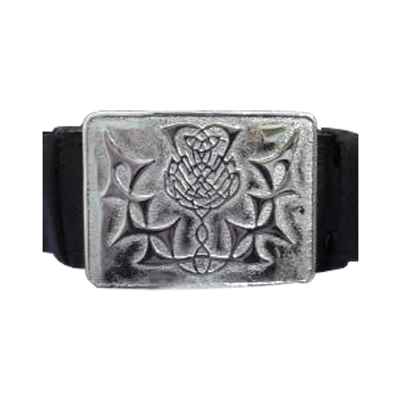 Bargain Prices Velcro Adjustable Scottish Thistle Flower Kilt Waist Buckle With Belt