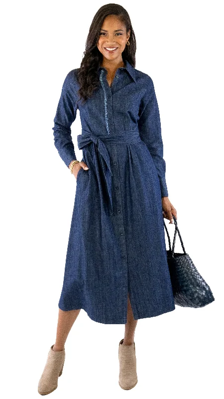 Overstock Sale Denim Midi Dress - Denim