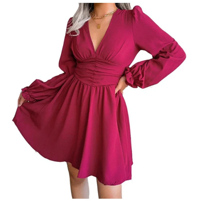 Special Price Women V Neck Waist Dress Winter Autumn Elegant Party Long Sleeve Sexy Dress Special Price Women V Neck Waist Dress Winter Autumn Elegant Party Long Sleeve Sexy Dress
