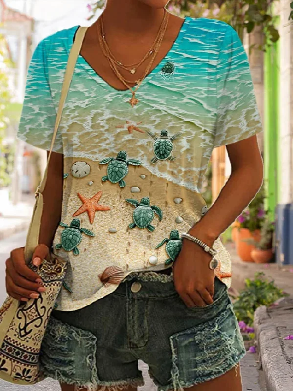 While Supplies Last V Neck Casual T-Shirt  cc168