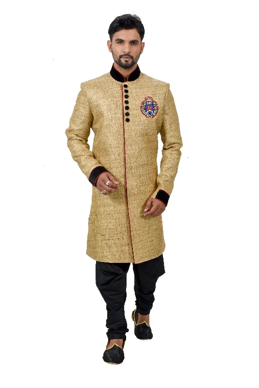 Special Discount Lion Fancy Katan Silk Traditional Indian Wedding Indo-Western Sherwani for Men