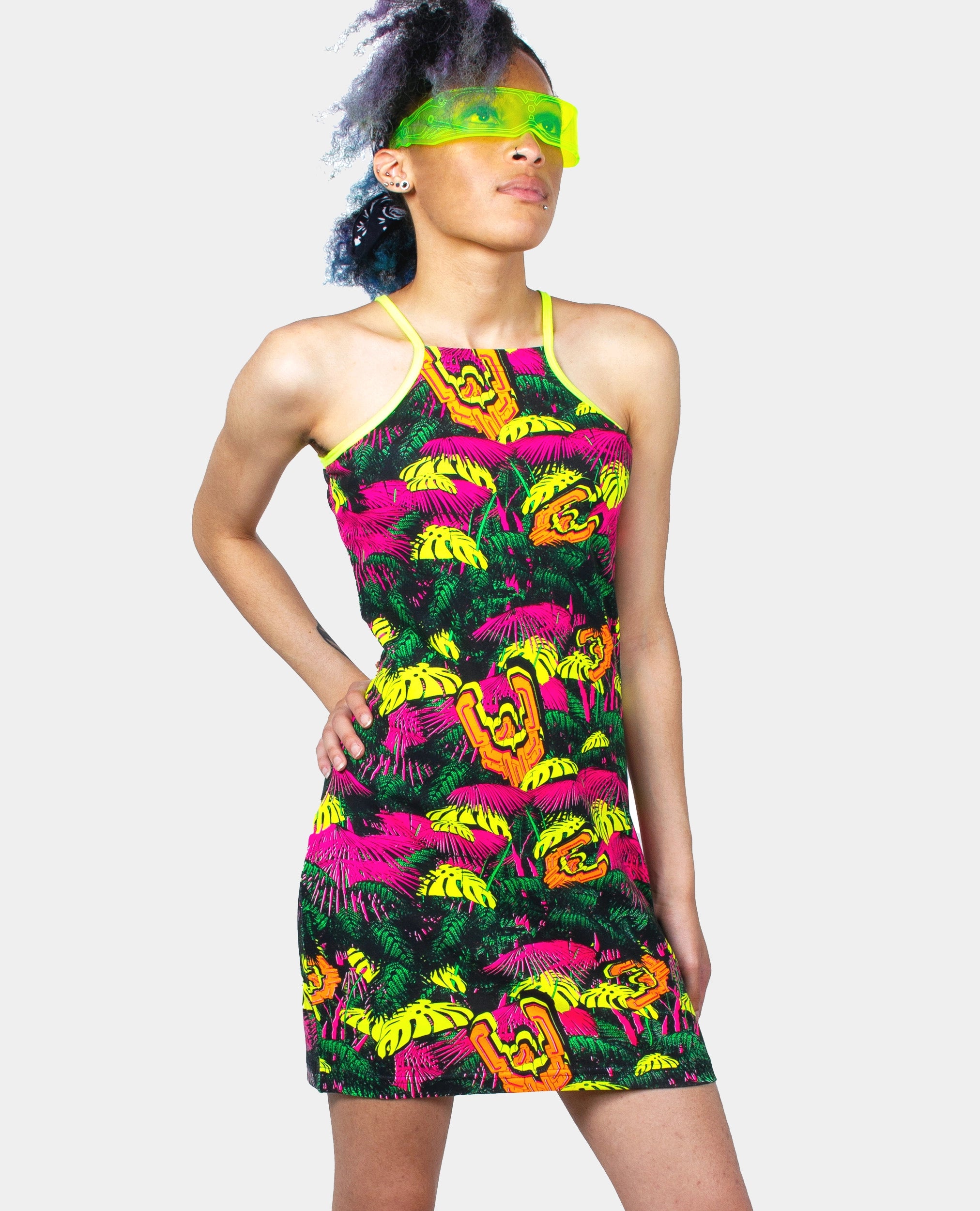 Overstock TANK DRESS NEON JUNGLE