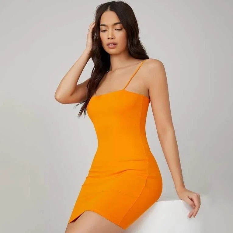 Unmissable Offer BASICS Neon Orange Bodycon Dress