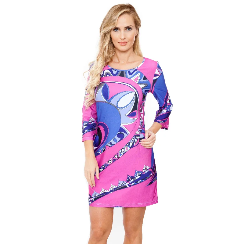 Steals and Deals White Mark Womens Mini Dress 3/4 Sleeve Scoop Neck Polyester Spandex Various Colors Steals and Deals White Mark Womens Mini Dress 3/4 Sleeve Scoop Neck Polyester Spandex Various Colors