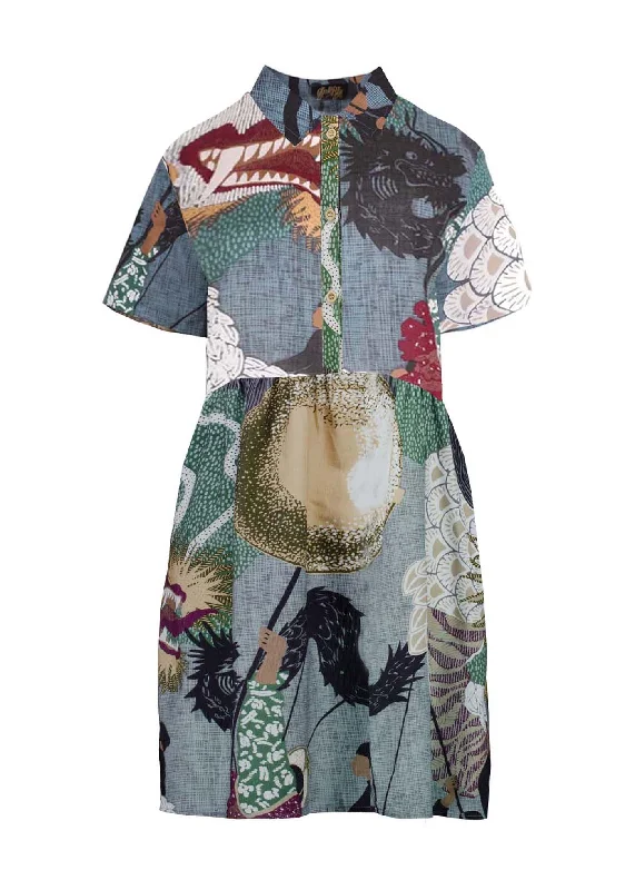 New Arrival Festival Villa Dress Green in Seersucker