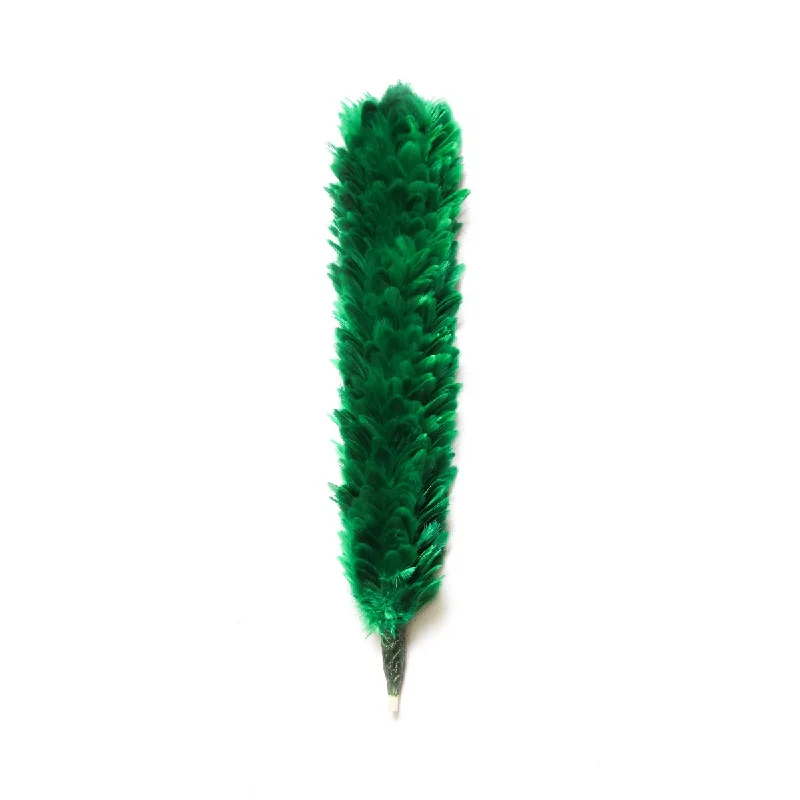 Early Bird Discount Feather Bonnet Hackle Green 12 Inches