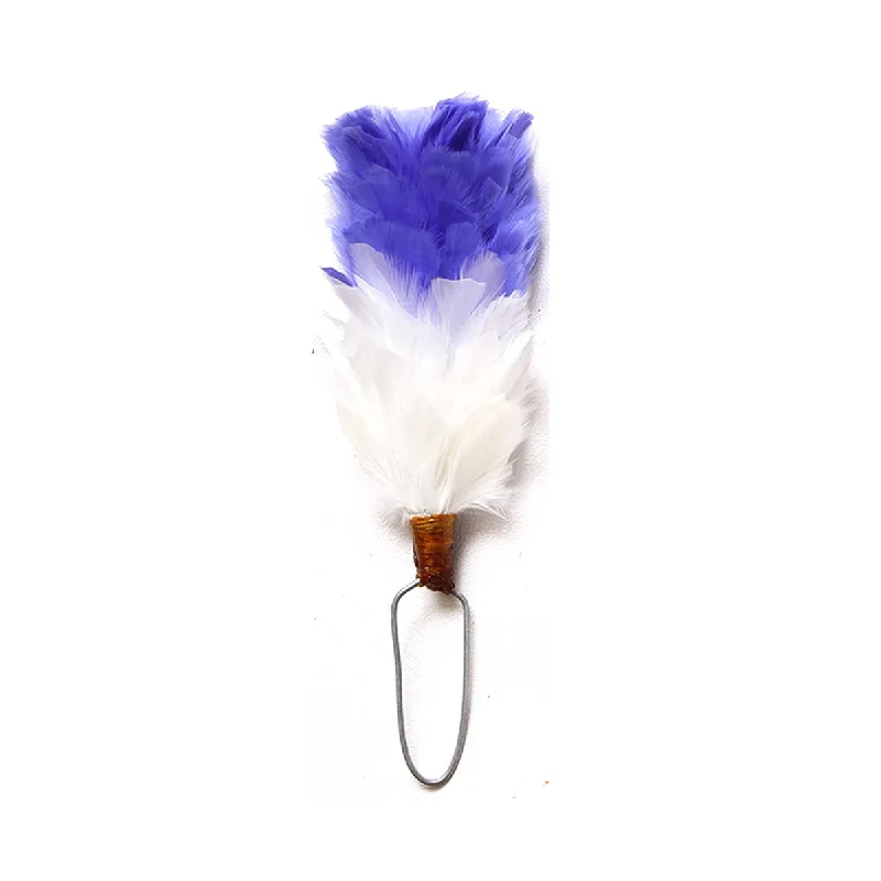 Mega Deal Feather Hackle Blue White 4 Inches