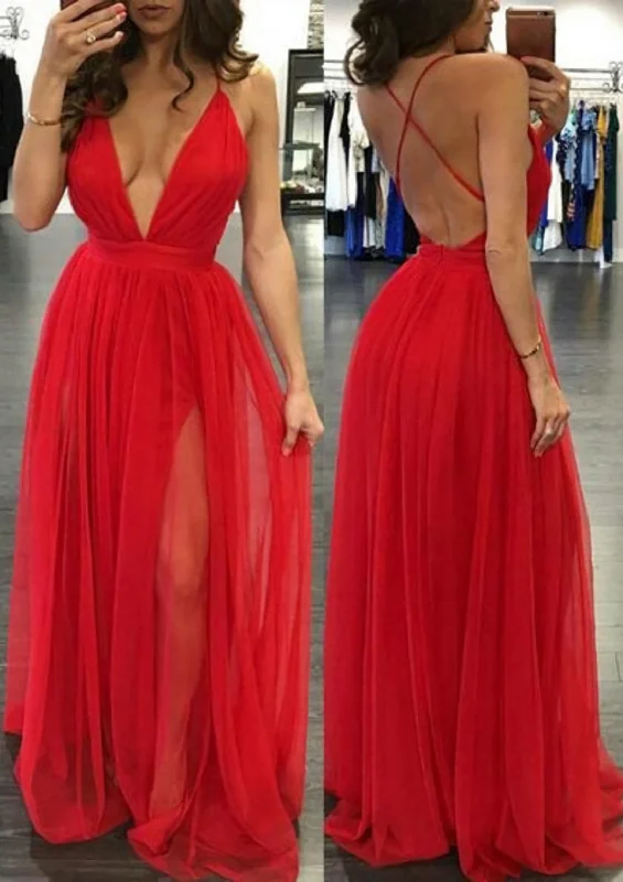 Deal Frenzy A-line/Princess V Neck Sleeveless Sweep Train Tulle Corset Prom Dress outfits Deal Frenzy A-line/Princess V Neck Sleeveless Sweep Train Tulle Corset Prom Dress outfits