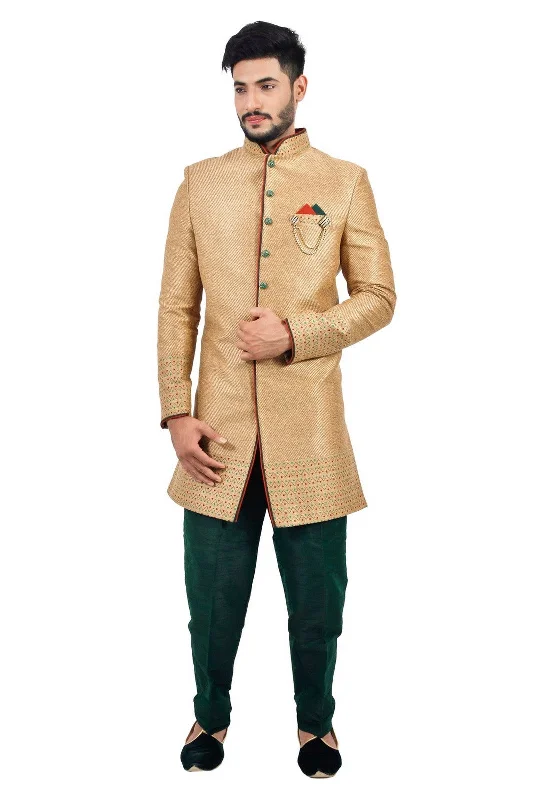 Super Sale Natural Jute Indian Wedding Indo-Western Sherwani for Men