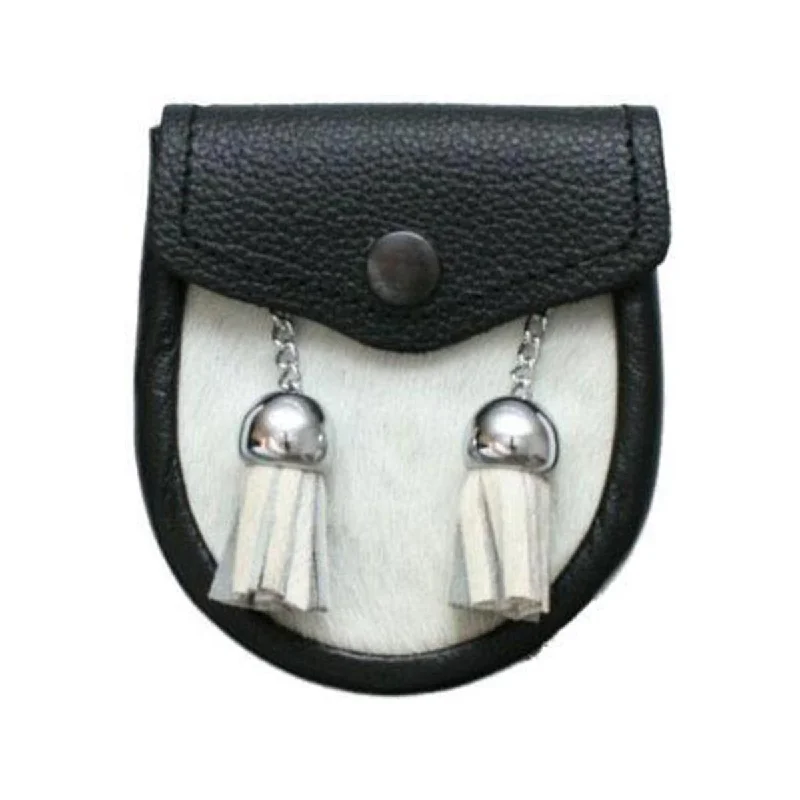 Today Only White Cowhide Baby Kilt Sporran Stud Open Flap With Chain Belt
