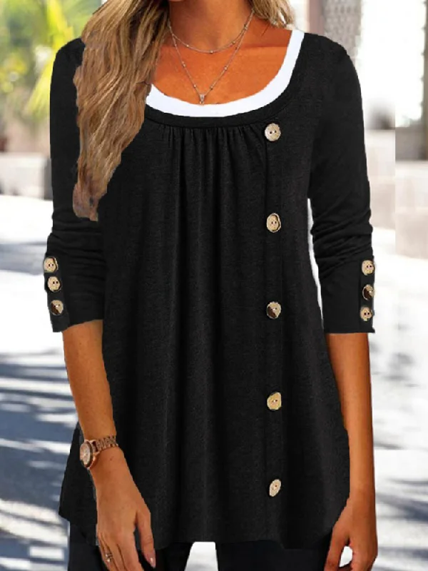 TIME-Limited Offer Plain Casual Loose T-Shirt  QH118