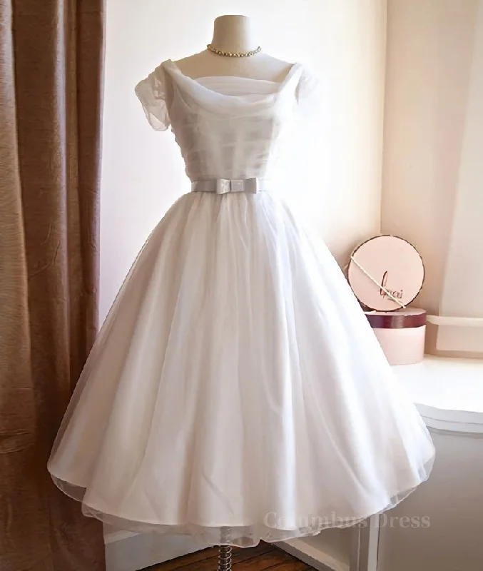 Act Now Round-Neck White Tulle Short Retro Corset Prom Dresses, Retro Corset Wedding Dresses outfit Act Now Round-Neck White Tulle Short Retro Corset Prom Dresses, Retro Corset Wedding Dresses outfit