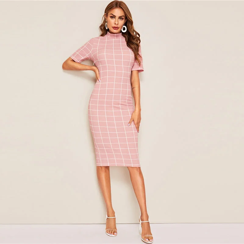 Online Specials Women's Summer Short-Sleeved Sheath Polyester Midi Dress