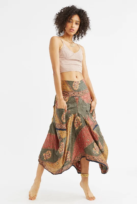 Great Deals Sapphire Silk Skirt