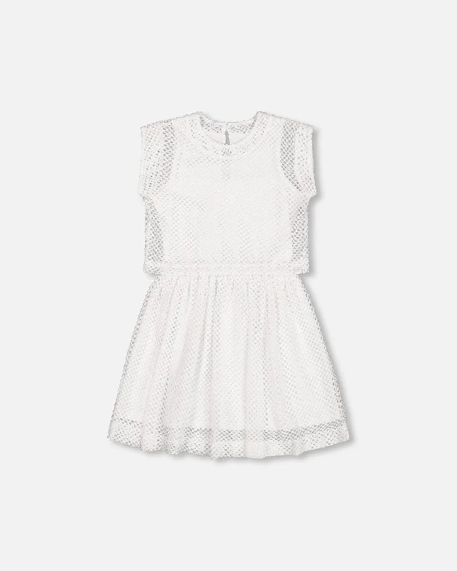 Bonus Savings Bi-Material Mesh And Organic Cotton Dress Snow White