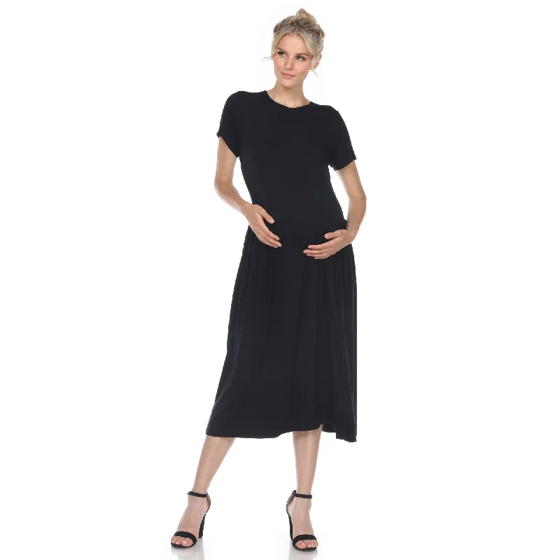 Final Markdown White Mark Womens Maternity Maxi Dress Short Sleeve Plus Size Soft Fabric Final Markdown White Mark Womens Maternity Maxi Dress Short Sleeve Plus Size Soft Fabric