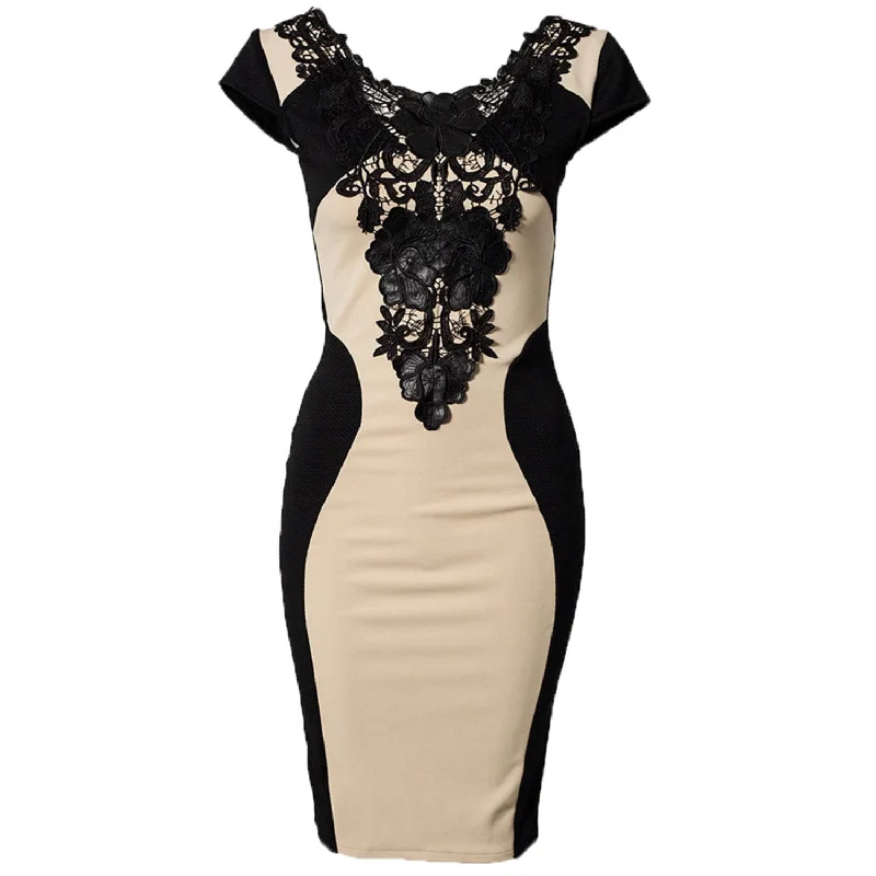 Today's Special Polyester Lace Evening Dress Short Sleeve Mini Cocktail Party Dress Size S-XL Today's Special Polyester Lace Evening Dress Short Sleeve Mini Cocktail Party Dress Size S-XL