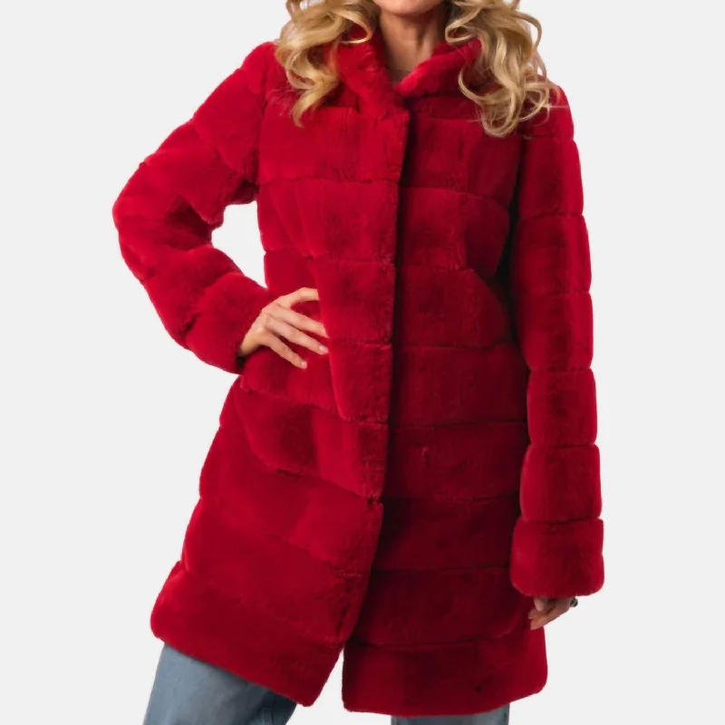 Final Markdown 4-Way Emilia Coat In Cherry Red