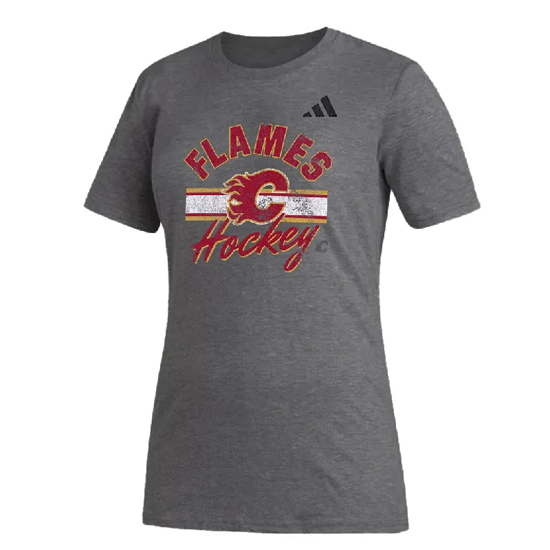 Hurry In adidas - Women's Calgary Flames Blend T-Shirt (IB5644)
