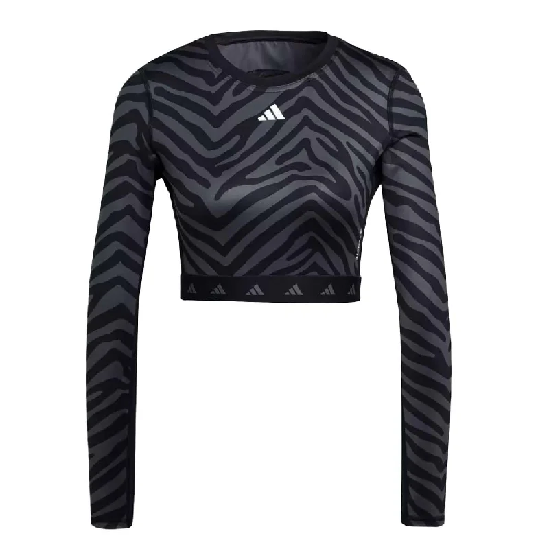 Epic Deals adidas - Women's Techfit Crop Long Sleeve Zebra T-Shirt (IB3609)
