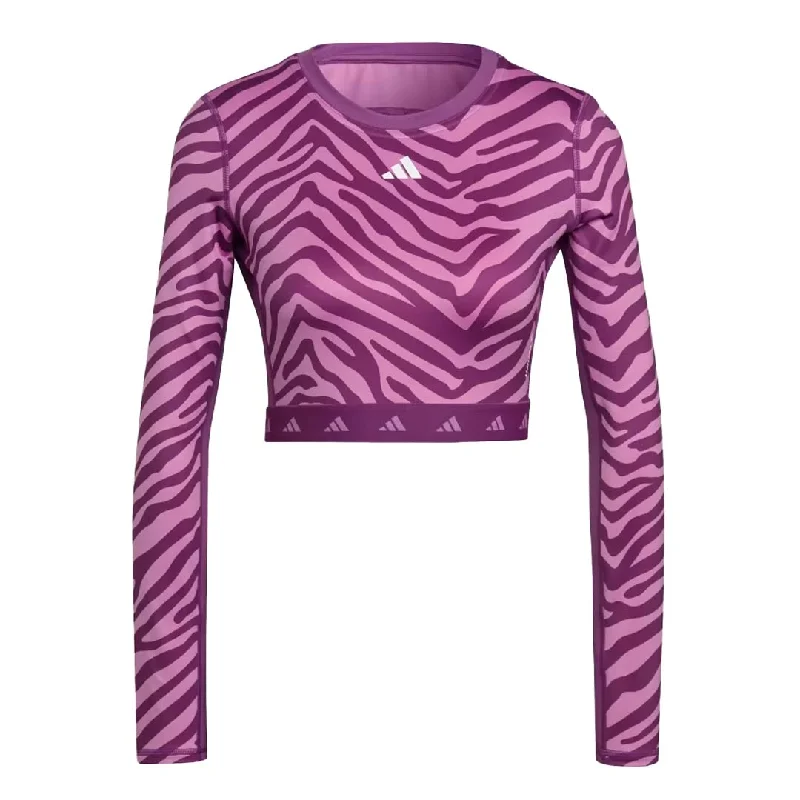 Price Meltdown adidas - Women's Techfit Crop Long Sleeve Zebra T-Shirt (IB3610)