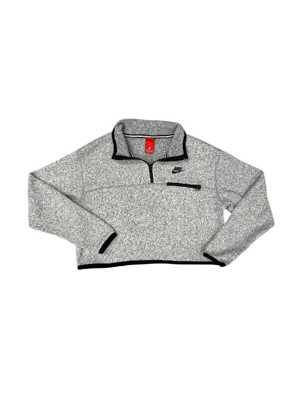 Quick Sale Athletic Sweatshirt Crewneck By Nike Apparel In Grey, Size: L