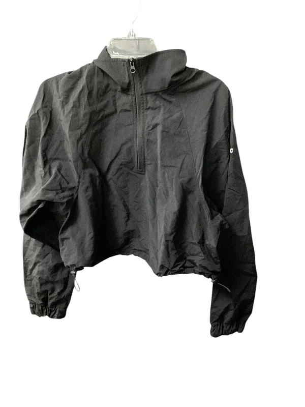 New Arrival Athletic Top Long Sleeve Collar By Alo In Black, Size: M