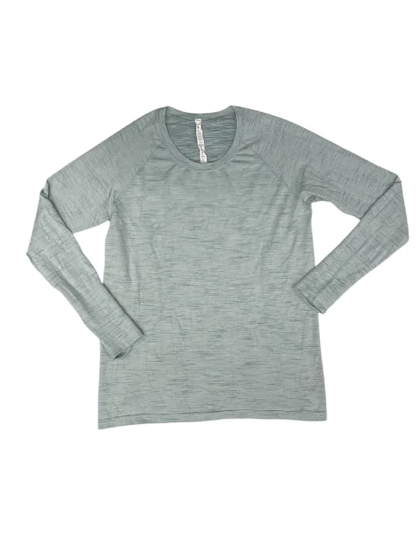 Final Sale Athletic Top Long Sleeve Crewneck By Lululemon In Green, Size: 16